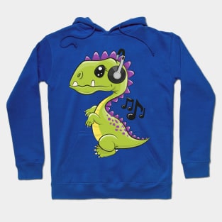 Super cool dinosaur in headphones. Hoodie